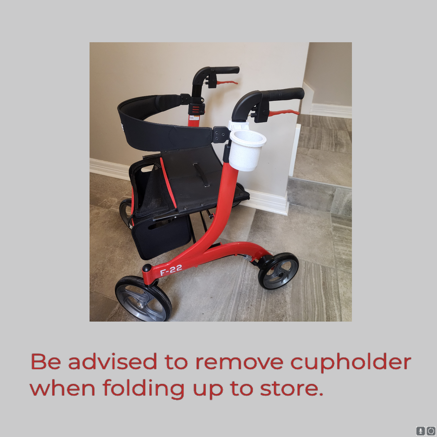 Cup Holder compatable with the Drive F-22 Rollator