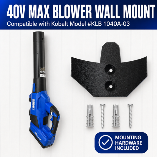 Blower Wall Mount Compatible with "Kobalt 40V Max Brushless Blower Model #KLB 1040A-03"