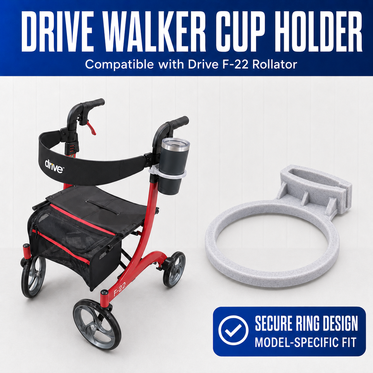 Cup Holder Compatible with the "Drive F-22 Rollator"