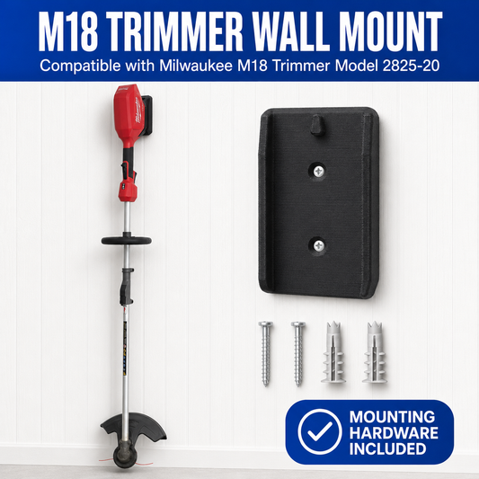 Custom Wall Mount Compatible with Milwaukee M18 Trimmer Model 2825-20