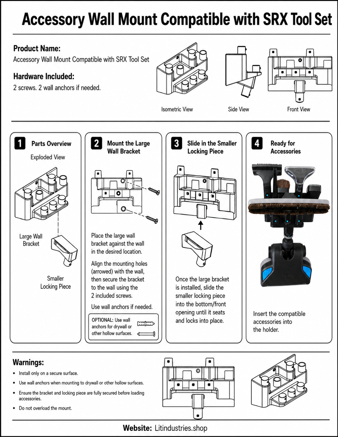 Attachment Wall Mount Compatible with Rainbow® SRX